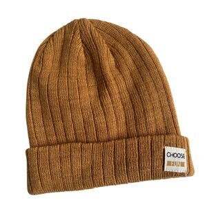 Zara Baby Choose Fun Ribbed Beanie Hat - Mustard